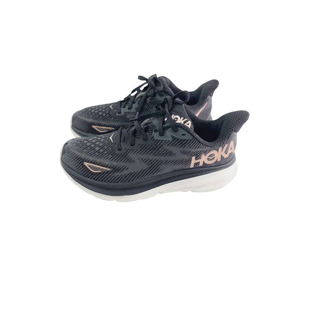 Hoka Clifton 9 Athletic Running Shoes Women's, Size 7D Black/Pink Color